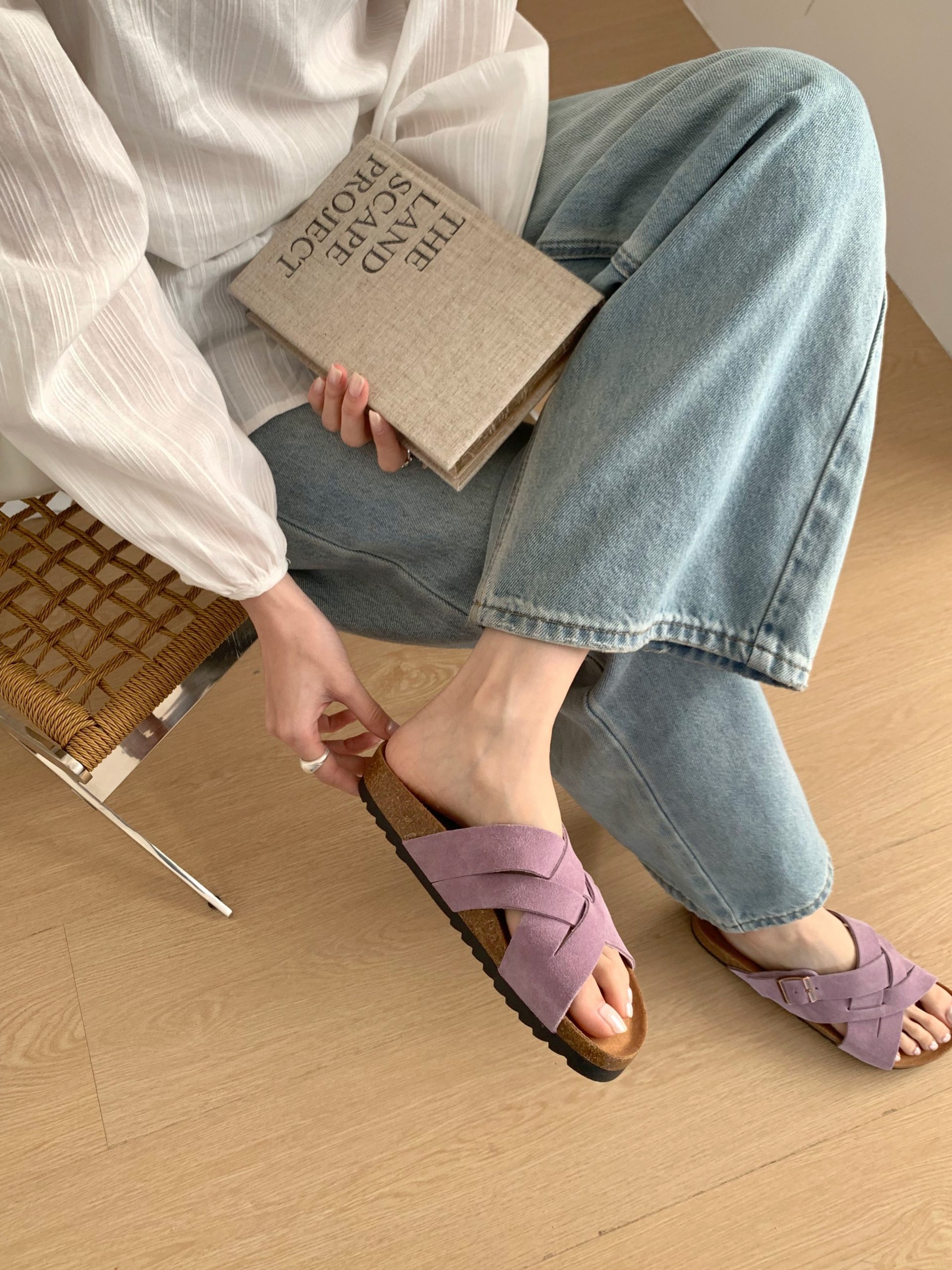 Birkenstock Style Women's 2026 New Spring Flat Slide Sandals Soft Cork Thick Sole Anti-Slip Outdoor Slippers - Style 76b95c - Image 2
